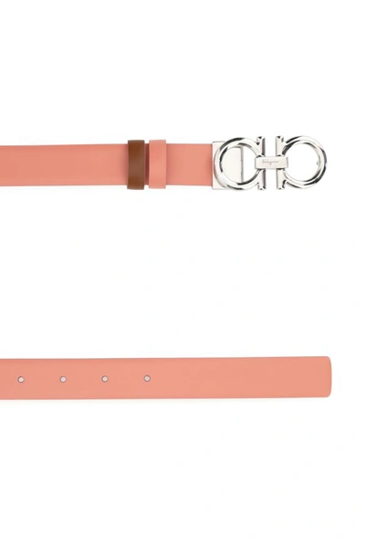 Shop Ferragamo Salvatore  Woman Salmon Leather Belt In Pink