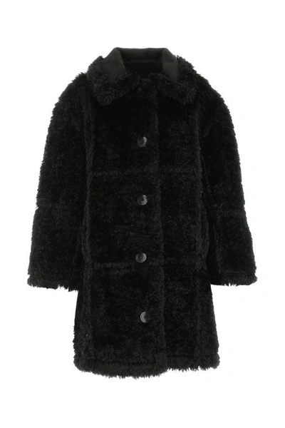 Shop Stand Studio Woman Black Eco Fur Coat