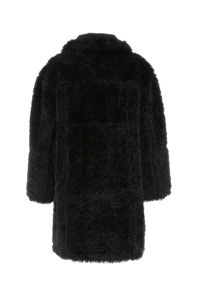 Shop Stand Studio Woman Black Eco Fur Coat