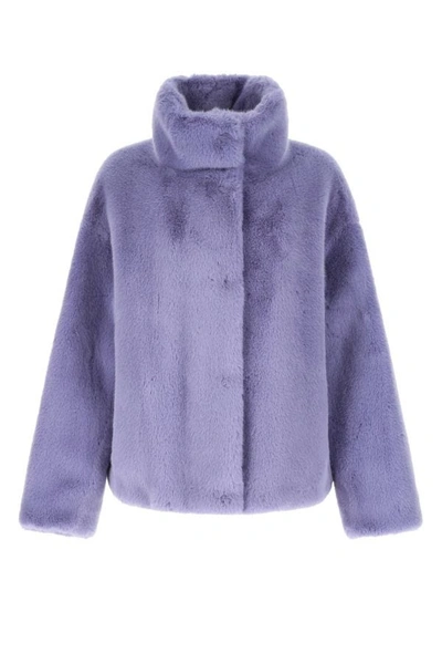 Shop Stand Studio Woman Lilac Zendaya Eco Fur Coat In Purple
