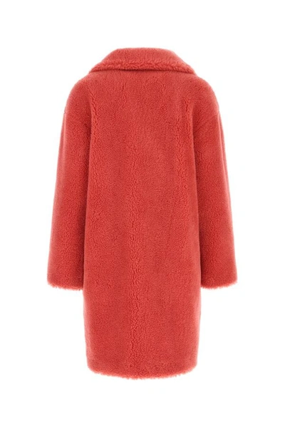Shop Stand Studio Woman Light Red Teddy Camille Cocoon Coat