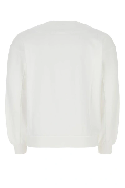 Shop Stone Island Man White Cotton Sweatshirt