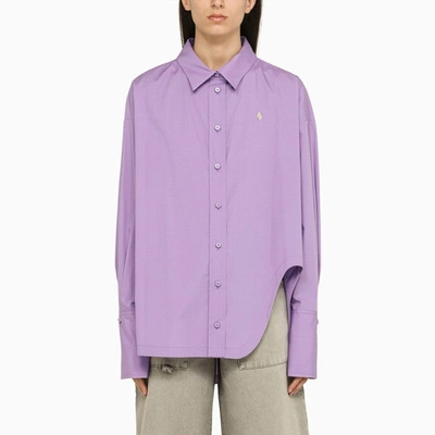 Shop Attico The  Lavender Poplin Diana Shirt Women In Purple