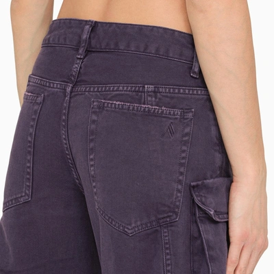 Shop Attico The  Jeans Cargo Viola In Denim Women In Purple