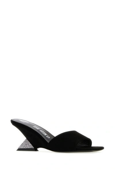 Shop Attico The  Woman Black Suede Cheope Mules