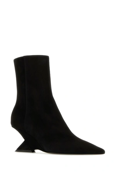 Shop Attico The  Woman Black Suede Cheope Ankle Boots