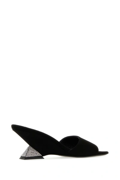Shop Attico The  Woman Black Suede Cheope Mules