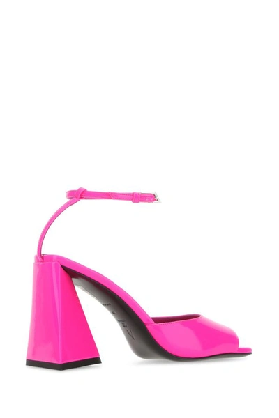 Shop Attico The  Woman Fluo Pink Leather Piper Sandals