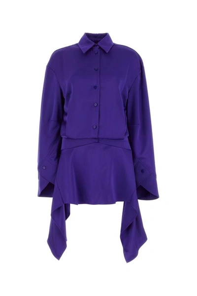 Shop Attico The  Woman Purple Satin Mischa Dress