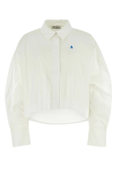 Shop Attico The  Woman White Poplin Oversize Jill Shirt