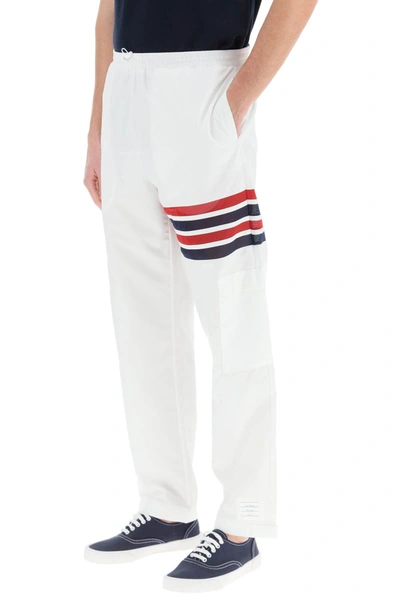 Shop Thom Browne 4bar Ripstop Pants Men In White