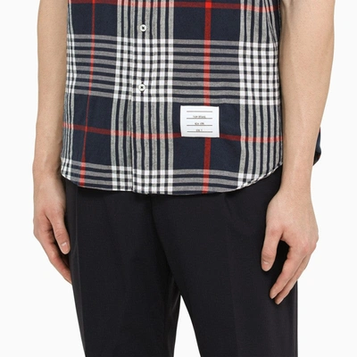 Shop Thom Browne Check Motif Button-down Shirt Men In Multicolor