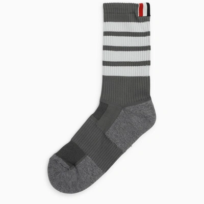 Shop Thom Browne Grey Sports Socks Men In Gray