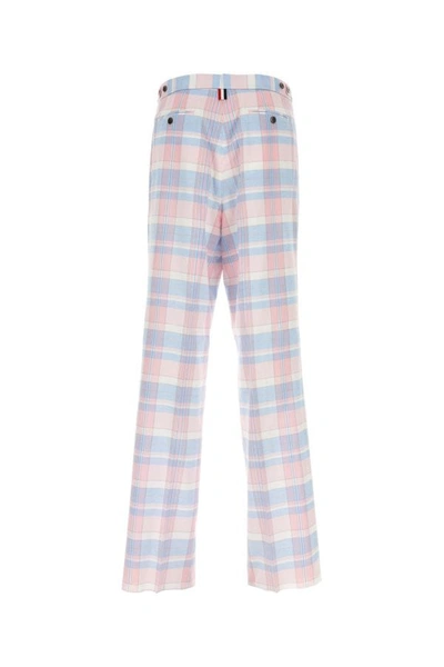 Shop Thom Browne Man Embroidered Cotton Pant In Multicolor