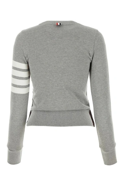 Shop Thom Browne Woman Grey Cotton Sweatshirt In Gray
