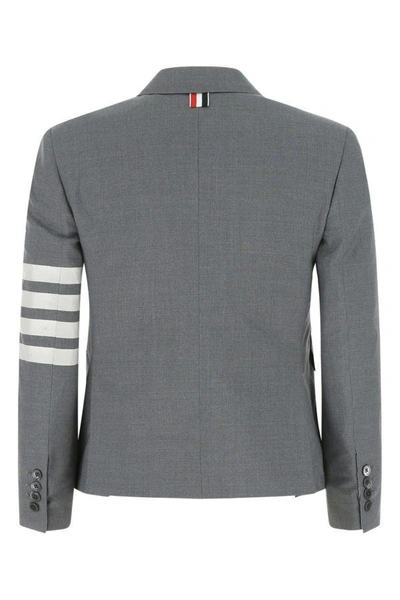 Shop Thom Browne Woman Grey Wool Blazer In Gray