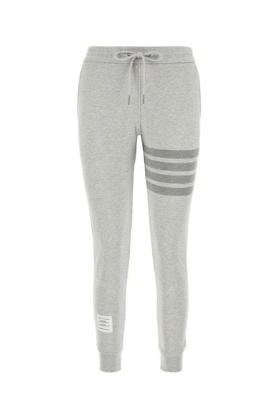 Shop Thom Browne Woman Light Grey Cotton Joggers In Gray