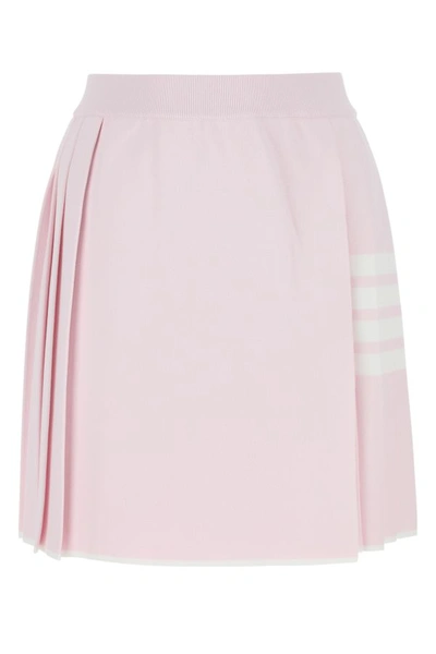 Shop Thom Browne Woman Pastel Pink Viscose Blend Mini Skirt