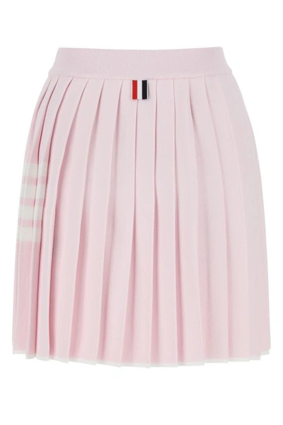 Shop Thom Browne Woman Pastel Pink Viscose Blend Mini Skirt