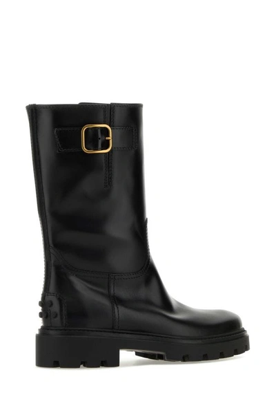 Shop Tod's Woman Black Leather Boots