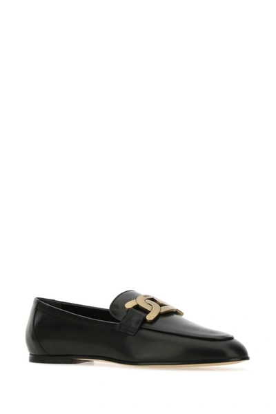 Shop Tod's Woman Black Leather Loafers