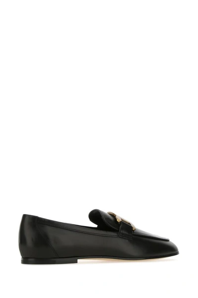 Shop Tod's Woman Black Leather Loafers