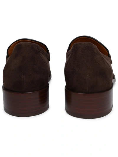 Shop Tod's Woman  Brown Suede Loafers
