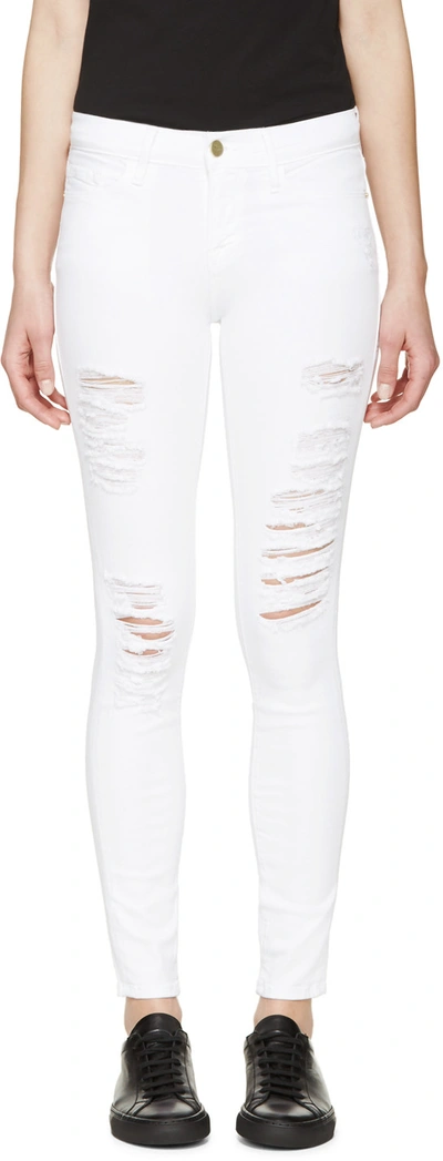 Shop Frame White Le Color Ripped Jeans