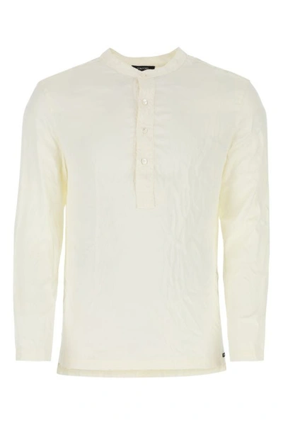 Shop Tom Ford Man White Stretch Satin Pyjama Shirt