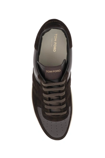 Shop Tom Ford Suede And Leather 'radcliffe' Sneakers Men In Brown