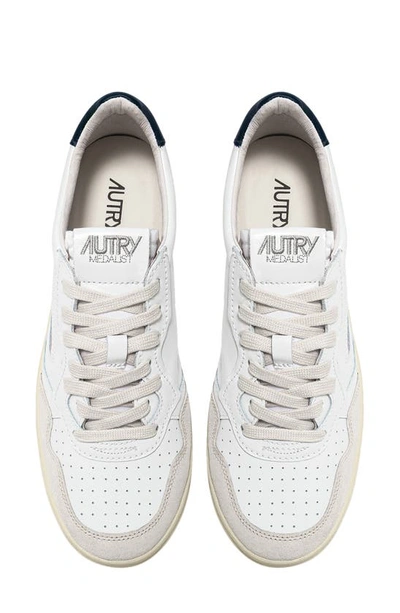 Shop Autry Medalist Low Sneaker In Wht/blue