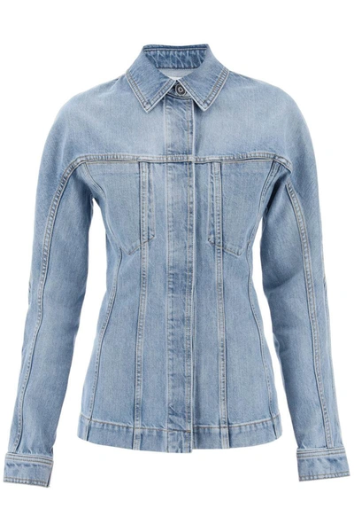 Shop Alaïa Alaia Fitted Overshirt In Denim In Blue