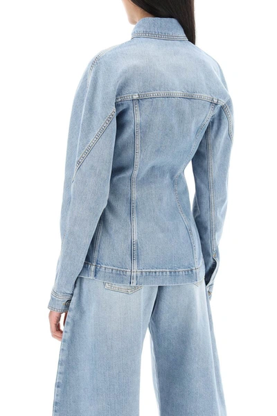 Shop Alaïa Alaia Fitted Overshirt In Denim In Blue