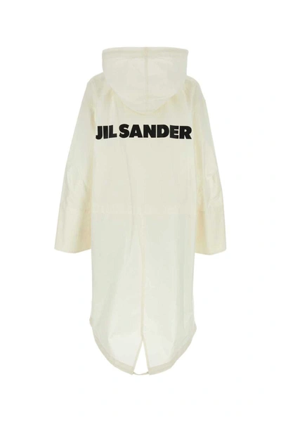 Jil Sander Ivory Cotton Parka In White