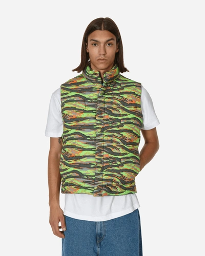 Shop Erl Printed Quilted Puffer Vest In Green