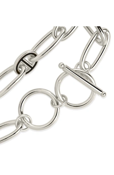 Shop Sterling Forever Kennedy Mariner Link Toggle Bracelet In Silver