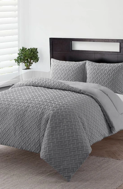 Vcny Home Nina Embossed Comforter Set In Grey