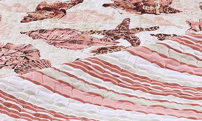 Vcny Home Treasure Reversible Microfiber Quilt Set In Coral/ Blush