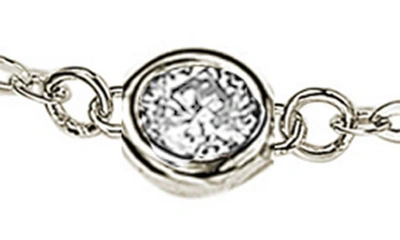 Shop Suzy Levian 14k Gold Diamond Station Bracelet In White