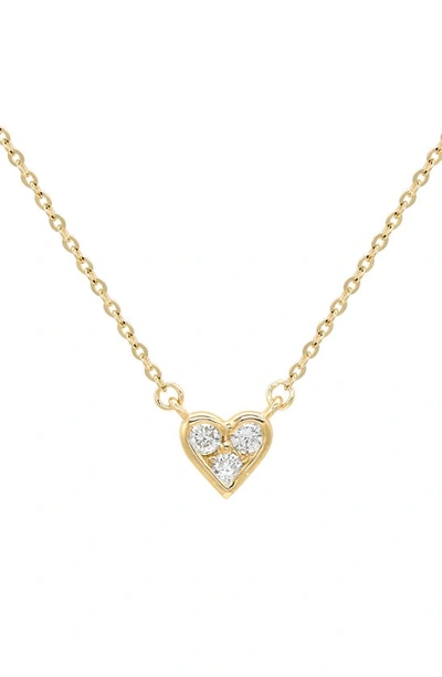 Shop Suzy Levian 14k Gold Diamond Heart Pendant Necklace In Yellow