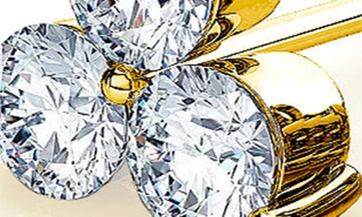 Shop Suzy Levian 14k Gold Diamond Trio Stud Earrings In Yellow