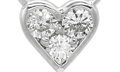 Shop Suzy Levian 14k Gold Diamond Heart Pendant Necklace In White