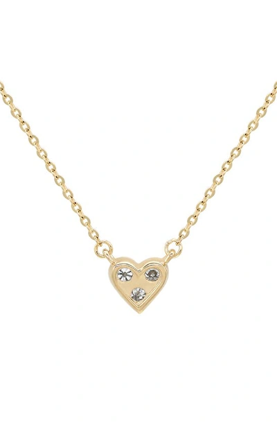 Shop Suzy Levian 14k Gold Diamond Heart Pendant Necklace In Yellow