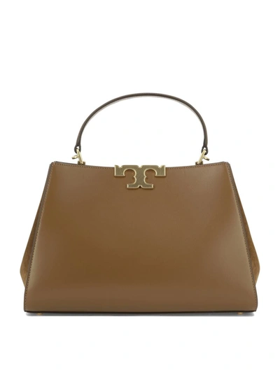 Tory Burch Eleanor Hand Bags Gray In Brown