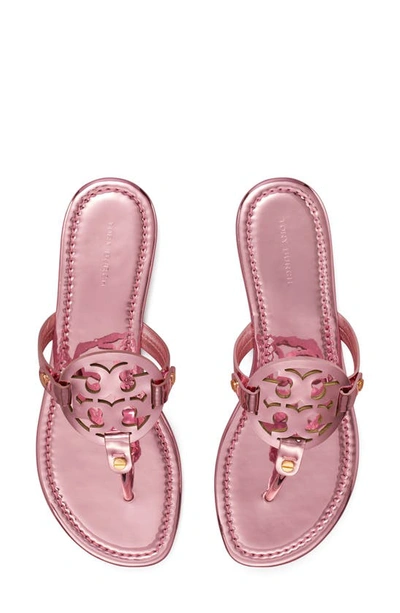 Shop Tory Burch Miller Sandal In Mirror Metallic Pink