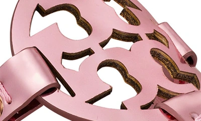 Tory Burch Miller Leather Sandal In Mirror Metallic Pink
