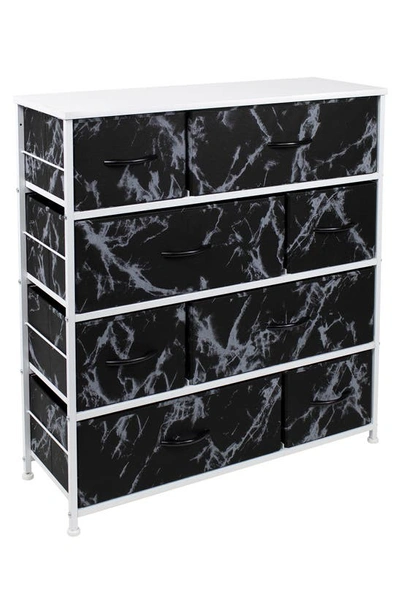 Shop Sorbus 8-drawer Chest Dresser In Black Marble