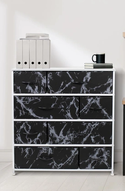 Shop Sorbus 8-drawer Chest Dresser In Black Marble