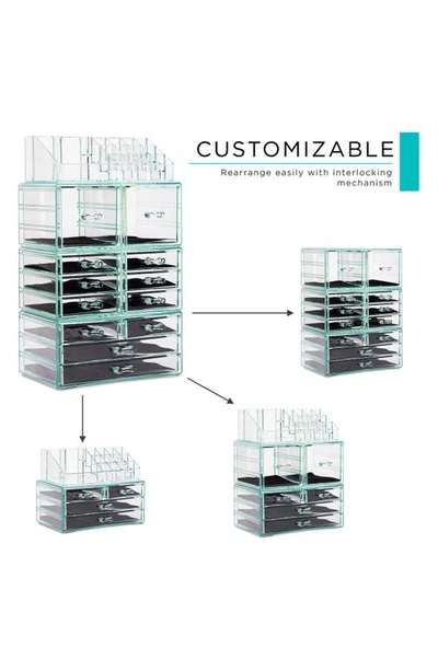 Sorbus Black Clear Makeup & Jewelry Storage Case In Teal
