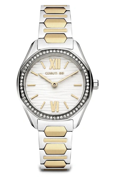 Shop Cerruti 1881 Two-tone Bracelet Watch, 30mm In Silver Multi